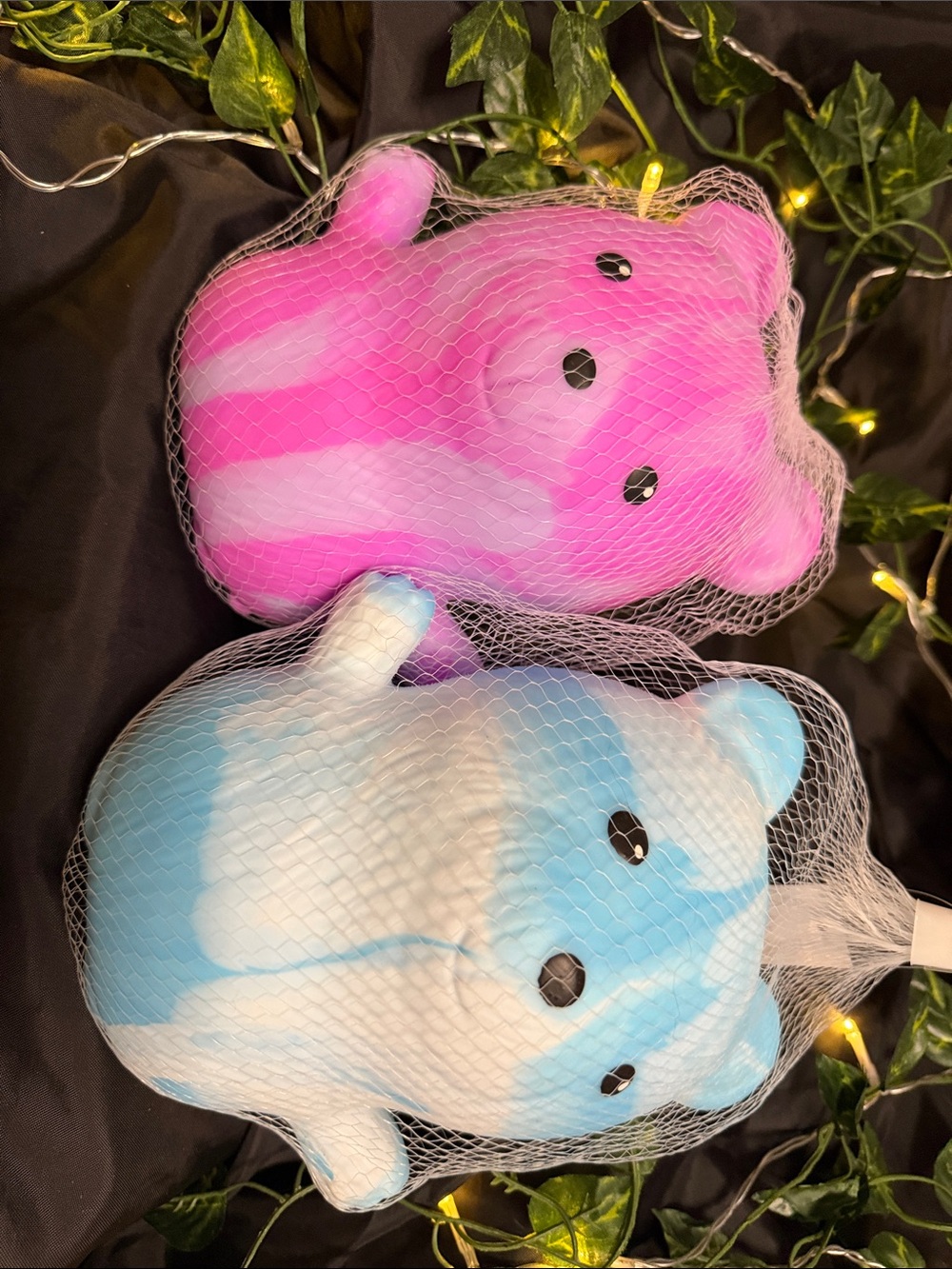 Plush Pig Small Pet Toy - Pink and Blue Soft Plush Jumbo w